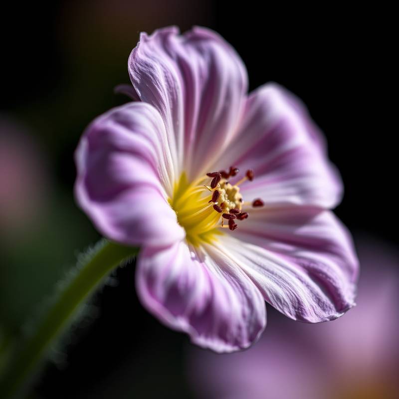 Detailaufnahme einer Blume mit Makroobjektiv