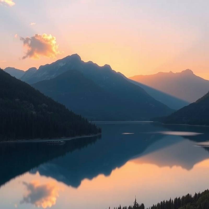 Landschaftsfotografie eines Bergsees bei Sonnenaufgang